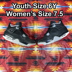 Nike Air Jordan Retro 4 Bred Reimagined GS FQ8213-006 Youth 6Y Women’s 7.5
